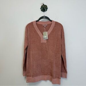 Barefoot Dreams CozyChic Ultra Lite Color Block V-Neck Tunic Women XSP NWT